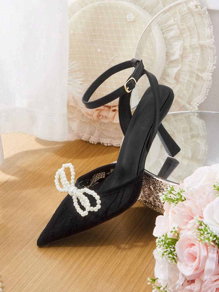 CUCCOO HITCHD Women's Pointed Toe Buckle Design Everyday Versatile Fashion High Heels Elegant Shoes Wedding Shoes