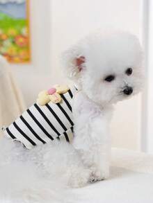 PETSIN 1pc Cat/Dog Clothes, Spring And Summer Pet Vest With Three-Dimensional Flowers, Skin-Friendly, Breathable And Comfortable Camisole - Multicolor - View 8