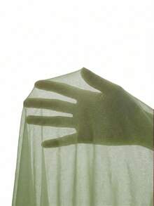 Firerie 女士新款优雅红色褶裥网纱半身裙，假日半身裙，酒红色半身裙/海边休闲、派对、鸡尾酒会/音乐会/郊游休闲 - 綠色 - 查看 8