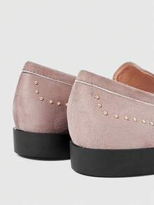 Sleekvia Women's Fashion Metal Rivets Adjustable Soft-Soled Loafers - Grey - View 9