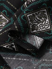 DAZY Vacation Style Pattern All-Over Print Sleeveless Long Women Nightgown - Black - View 11