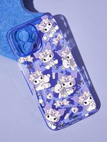 HELLO KITTY AND FRIENDS | SHEIN 红唇印花透明手机壳，印花保护壳设计时尚手机壳，亲吻，爱心 - 紫色 - 查看 6