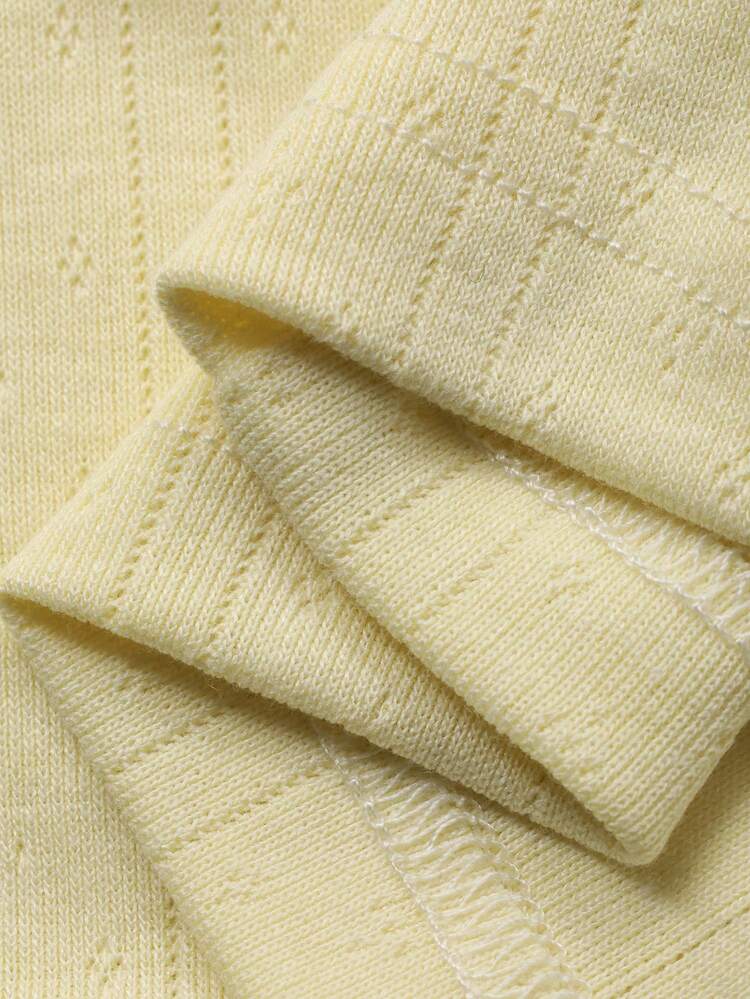 Women's Solid Color Long Sleeve Top And Long Pants 2 Pieces Set