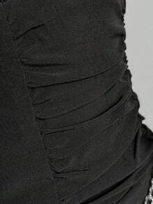 EgrlEra 女士优雅蕾丝拼接设计休闲衬衫，清新怡人，适合春夏日常穿着 - 黑色 - 查看 5