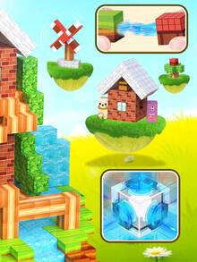 MINKOJA 磁性积木，磁性片积木玩具森林套装，适合3岁以上儿童，户外玩具，男孩女孩生日礼物，磁性积木套装，可堆叠，复活节礼物，儿童节礼物，旅行玩具，磁性积木，积木，儿童磁性积木玩具 - 彩色 - 查看 5