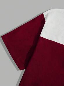 EURMUSE Men Cottonline Color Block Patched Regular T-Shirt Set - Burgundy - View 4