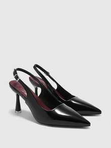 CUCCOO BIZCHIC Women Shoes Pointed Thin High Heels Black Fashion Simple Basic Daily Versatile Commute To Work Shopping Women's High Heels Shoes After Lifting Slingback Shoes Women's Shoes Spring Shoes - Black - View 7