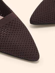 CUCCOO BASICS Damen Spitze Absatz Schuhe mit mittlerem Absatz, kaffeebraun, Stoff, Tau Absatz, Sommer atmungsaktiv, Frühling Schuhe, Weihnachten Schnalle nach dem Anheben Gürtel, Ausschnitt atmungsaktiv, Pendeln - dunkelbraun - Übersicht 6