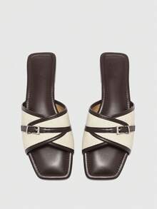 CUCCOO BIZCHIC Sandalias planas cómodas, versátiles y de temperamento sencillo, ideales para el transporte, las vacaciones y la playa - Albaricoque claro - Ver 2