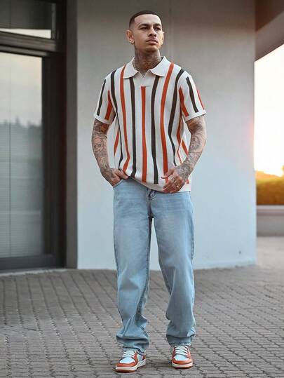 Devon Thys 男士卡其色针织衫，休闲/通勤/度假/酷老爸风，春夏款