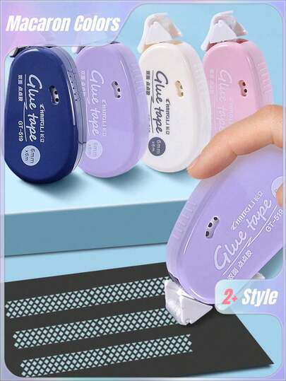 1 pieza de cinta adhesiva transparente doble cara simple de 6m, envío individual, de regreso a la escuela