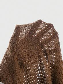 ROMWE MEN Prep Men's Street Style Collegiate Embroidered Knit Sweater - Mocha Brown - View 6