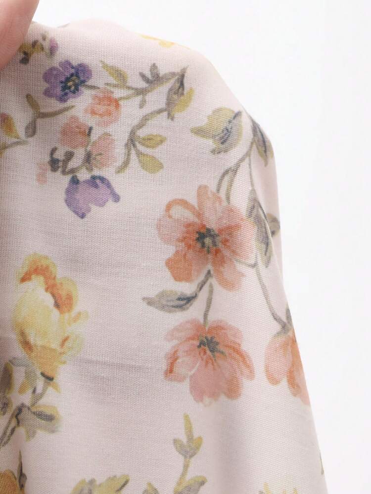Floral Summer French Style Vintage Floral Print Loose Flowy Dress, Elegant And Graceful For Women Maxi Dress Sundress
