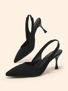 CUCCOO BASICS Women's Elegant Pointed Toe Pumps, Minimalist Design For Commuting - Black - View 2