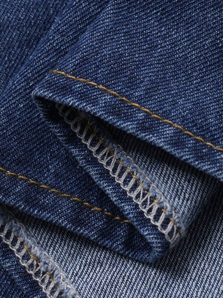 Women's Solid Color Minimalist Sleeveless Denim Dress, Casual Daily Wear