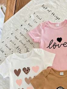 Pelele informal de manga corta y cuello redondo para bebé/niña pequeña, verano - Multicolor - Ver 4