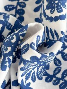 Travachic KIDS Tween Girls' Elegant Summer Vacation Blue & White Floral Print Dress - Blue - View 3