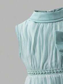 Elladie kids 少女公主风薄纱3D蝴蝶中长优雅连衣裙 - 綠色 - 查看 3