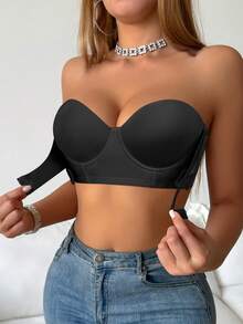 DesireSculpt 2pcs/Set Women's Underwire Front Closure Half Cup Push Up Bras - Multicolor - View 8