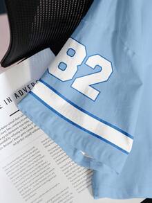 SHEIN X Care Bears Women's Casual Cartoon Number Print Cropped T-Shirt, Summer - White - View 4