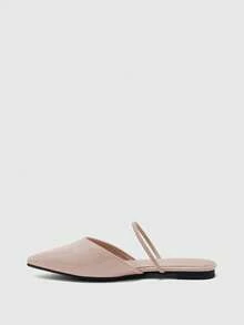 CUCCOO BIZCHIC Giày bệt nữ, màu hồng nude, da bóng, mũi nhọn, kiểu dáng casual, thanh lịch cho công sở. - Màu be - Xem 3