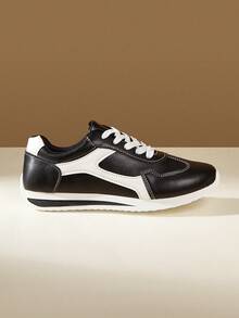 CUCCOO EASI Women's Casual Sneakers - Black and White - View 1