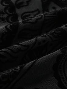 EASEVO 男士加大码网眼透视圆领休闲长袖T恤 - 黑色 - 查看 8