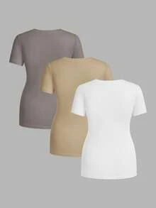 Modmama Maternity Casual Solid Color Short Sleeve T-Shirt For Summer - Multicolor - View 2
