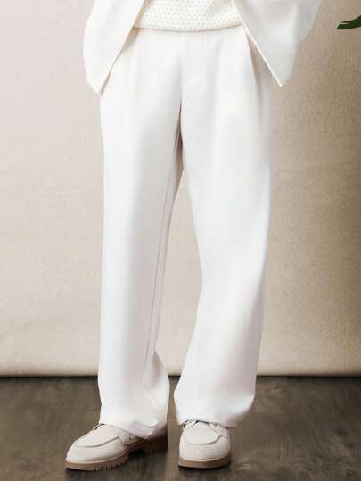 SUMWON Calças sociais formais para negócios, profissionais, para escritório e casamento, com corte reto e estilo clássico sob medida.