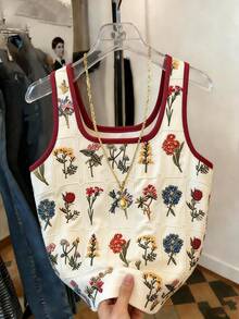 Resyla 女士花卉刺绣圆领修身吊带背心 - 彩色 - 查看 4