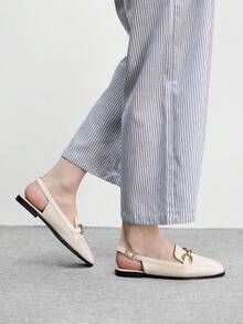 CUCCOO BIZCHIC Women's Buckle Design Casual Everyday Commute Versatile Shoes - Beige - View 4