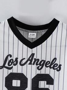 SHEIN 2pcs/Set Baby Girl Infant Toddler 0-3 Years Fashion V-Neck Fuchsia Short Sleeve Jersey Top And Pleated Skirt Outfit - White - View 8