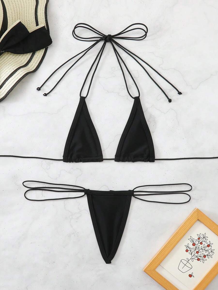 Swim SXY Swim Summer Beach Vacation Outfits Woman Sexy Bikini Sets - Black - View 1