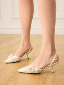 CUCCOO HITCHD Tacones altos de mujer con diseño de hebilla y punta afilada, versátiles para uso diario - Amarillo - Ver 4