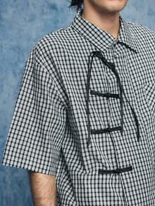 ROMWE MEN Street Life 男士中式翻领Polo衫 - 黑色 - 查看 2