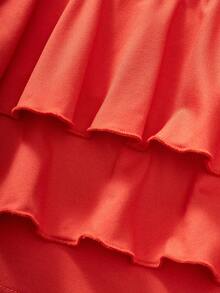 SHEIN Bộ đồ đi nghỉ hè cho bé gái, áo hai dây xếp tầng + quần ống rộng in hoa, kiểu dáng thanh lịch thường ngày, phối màu hài hòa, thích hợp cho dã ngoại, đi biển, chụp ảnh, mặc hàng ngày. - Nhiều màu - Xem 5