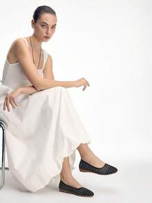 Mnmlis Zapatos planos de moda para mujer - Negro - Ver 6