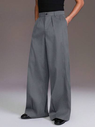 STYNVO Pantalones anchos de unicolor versátiles y casuales para hombres