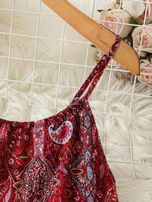 SHEIN LUNE Áo Cami dáng rộng in họa tiết cây nhiệt đới cỡ lớn dành cho nữ, thích hợp đi nghỉ mát, du lịch, sân bay, mùa hè, phong cách phương Tây, áo kiểu Bohemian cho nữ, áo tank top Boho cho nữ, áo mùa hè cho nữ, quần áo mùa hè cho nữ, áo tank top Boho cho nữ, áo mùa hè dễ thương, áo mới nhất cho nữ, áo công sở thường ngày cho nữ, quần áo Boho cho nữ, áo tank top nữ, áo Paisley đỏ. - Nhiều màu - Xem 4