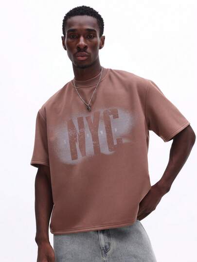 SUMWON 纽约都市宽松印花圆领短袖T恤 休闲街头风 Oversized T恤