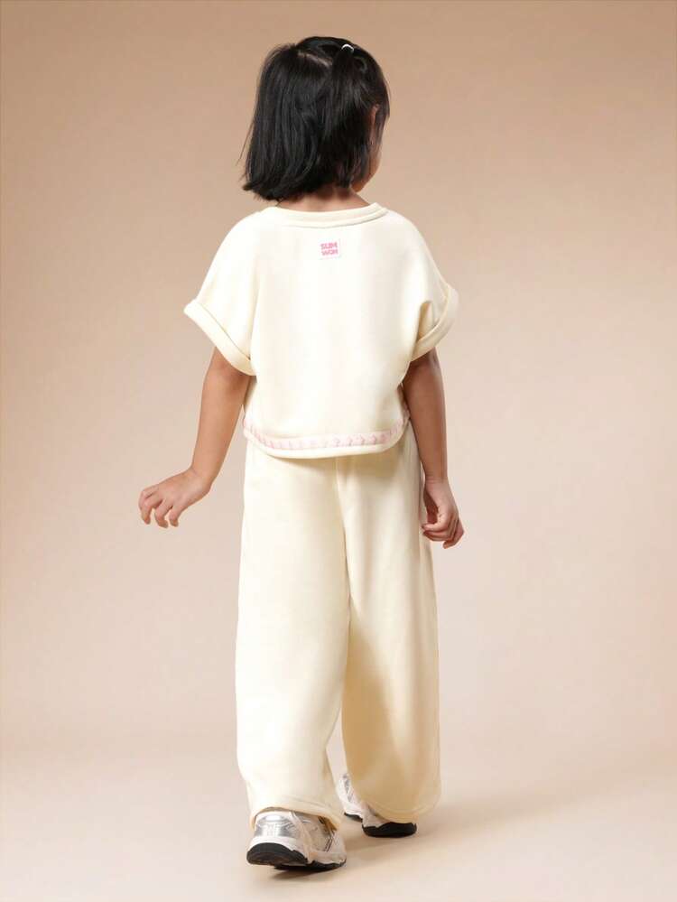 Ensemble t-shirt à slogan et pantalon de jogging