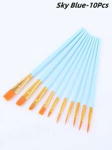 10pcs Artist Brush Set - Suitable For Acrylic, Oil, Watercolor, Face, Nail Art, Detail Painting And Rock Painting,Durable, Ease Of Use, Giftable, Versatile, Back To School,School Supplies - Multicolor - View 21