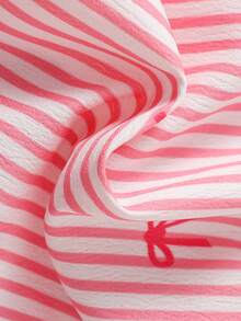 Sparklyn 少女字母条纹蝴蝶结印花休闲短裤 - 彩色 - 查看 3