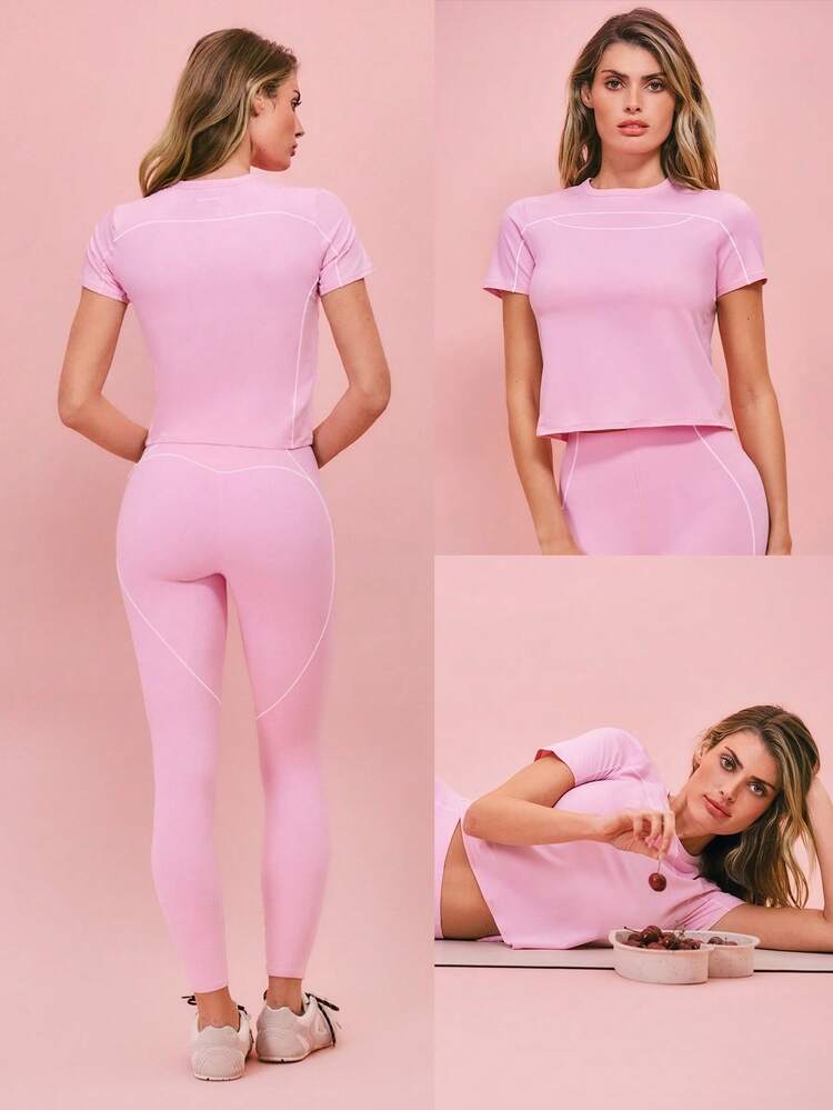 バレンタインデー ピマコットン オフデューティー 超ソフト 通気性 軽量 ストレッチ コントラストステッチ リラックスフィット スリムフィット クルーネック Tシャツ ジム ワークアウト スタジオ デイリーカジュアルウェア