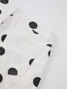 GlowEve Women's Casual Polka Dot Print Wide Leg Jeans - White - View 4