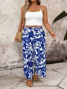 Breezaya 大码高腰印花休闲裤，简约风格，适合日常穿着，情人节款 - 彩色 - 查看 7