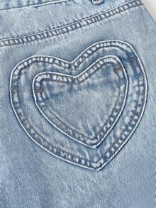 Sweetra Quần jeans nữ ống rộng dáng suông, đa năng, có túi. - Màu xanh lam - Xem 3