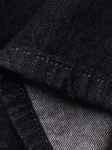 FRIFUL Women's Casual Denim Set With Knotted Design Blouse And Wide Leg Pants - Dark Grey - View 8