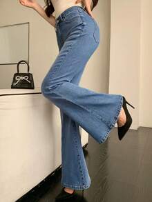 DAZY Women's Blue Skinny Flare Jeans - Blue - View 1