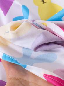 SHEIN Tween Boy Casual Cartoon Rabbit Print Short Sleeve Single-Breasted Gentleman Shirt - Multicolor - View 3